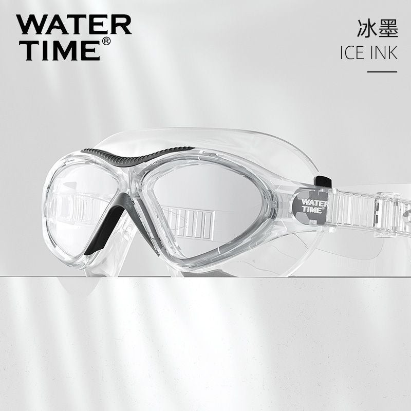 WATERTIME نظارات سباحة سيليكون بإطار كبير من واتر تايم للنساء - عالية الوضوح مقاومة للضباب مقاومة للماء مع عدسات طبية - Image 1