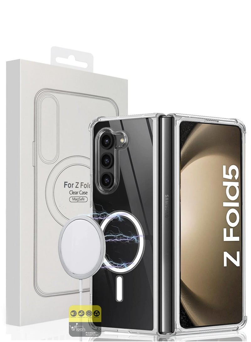 Wtech Magnetic Slim Transparent Flexible TPU Shockproof Magsafe Back Phone Case Cover For Samsung Galaxy Z Fold5 5G 2023 Clear  - Image 1