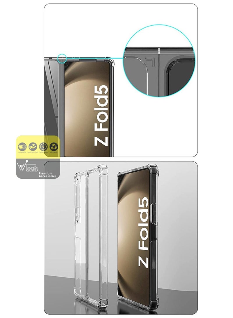 Wtech Magnetic Slim Transparent Flexible TPU Shockproof Magsafe Back Phone Case Cover For Samsung Galaxy Z Fold5 5G 2023 Clear  - Image 5