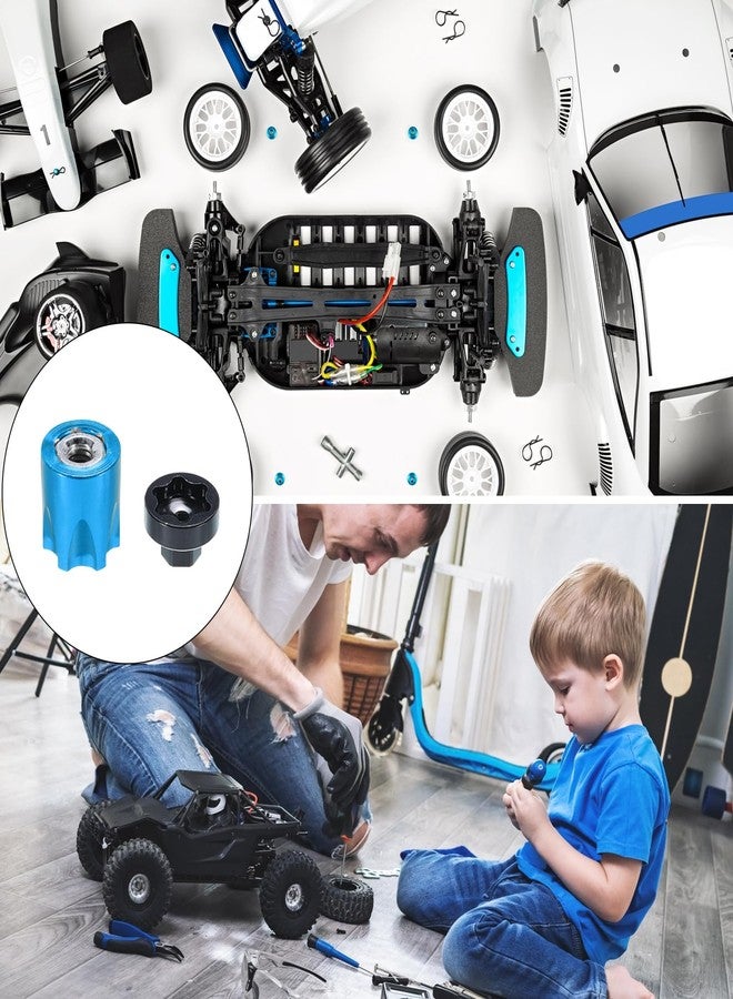 MECCANIXITY Aluminum RC Wheel Nut M4 Wheel Nut Center Cap Locking Hub Belt Tool Suitable for Model Car SCX10 Tire Fixing Nut,4 Pack (Blue) - Image 5