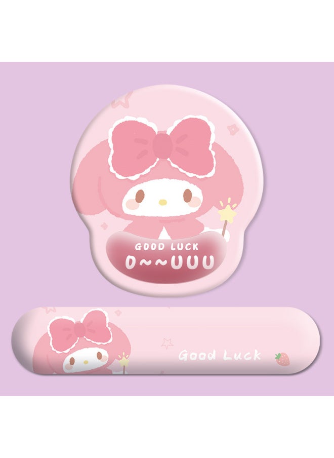 Generic - G07-F23 Cartoon Comic Series Set Wrist Guard Mouse Pad Office Non-slip Mouse Pad Wrist Guard Hand Pad Factory-Color:Painted-Pattern:MH030-4-Strawberry Bear Face - Image 1