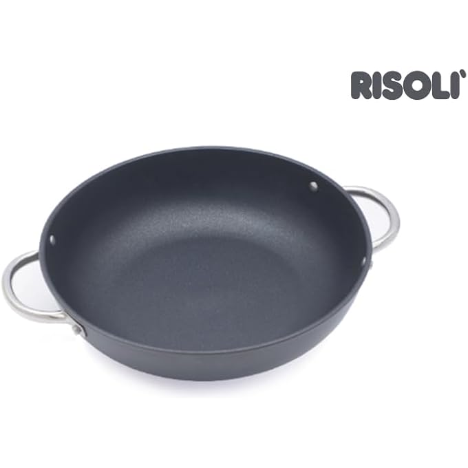 BS Op096Rin24T Risoli High Skillet Wok 24Cm Saucepot NonStick DieCast Aluminum Wok With HeatResistant Inox Handles  Made In Italy - Image 3
