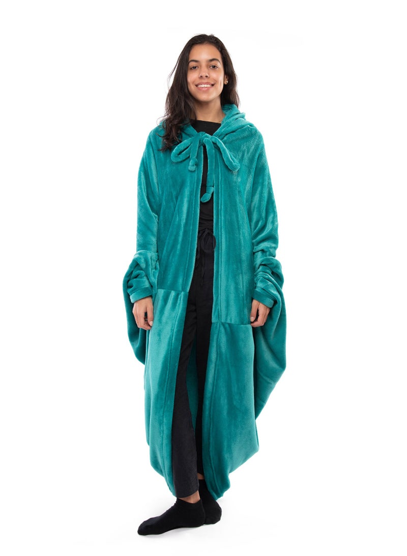 منترا بطانية/غطاء رأس (صوف) أخضر فاتح 160 × 180 سم - Image 3