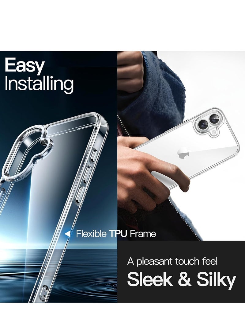 غطاء حماية لهاتف iPhone 16، مقاوم للصدمات، غير قابل للاصفرار، غطاء خلفي شفاف للغاية مقاوم للخدش لهاتف iPhone 16 مقاس 6.1 بوصة - Image 5