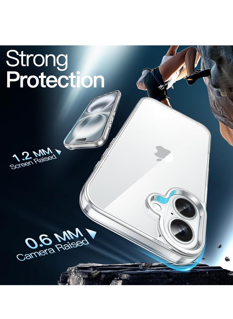 غطاء حماية لهاتف iPhone 16، مقاوم للصدمات، غير قابل للاصفرار، غطاء خلفي شفاف للغاية مقاوم للخدش لهاتف iPhone 16 مقاس 6.1 بوصة - Image 4