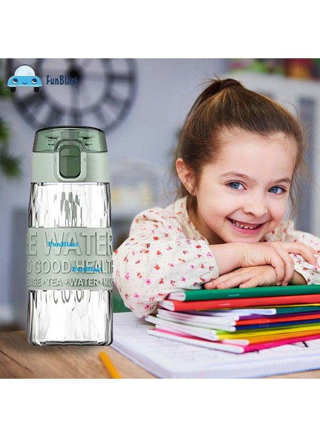 FunBlast زجاجة مياه للأطفال زجاجة مياه أنيقة مع زجاجة سيبر للأولاد والبنات زجاجة مياه مضادة للتسرب للأطفال زجاجة مياه مدرسية للأطفال 540 مل (أخضر) - Image 4