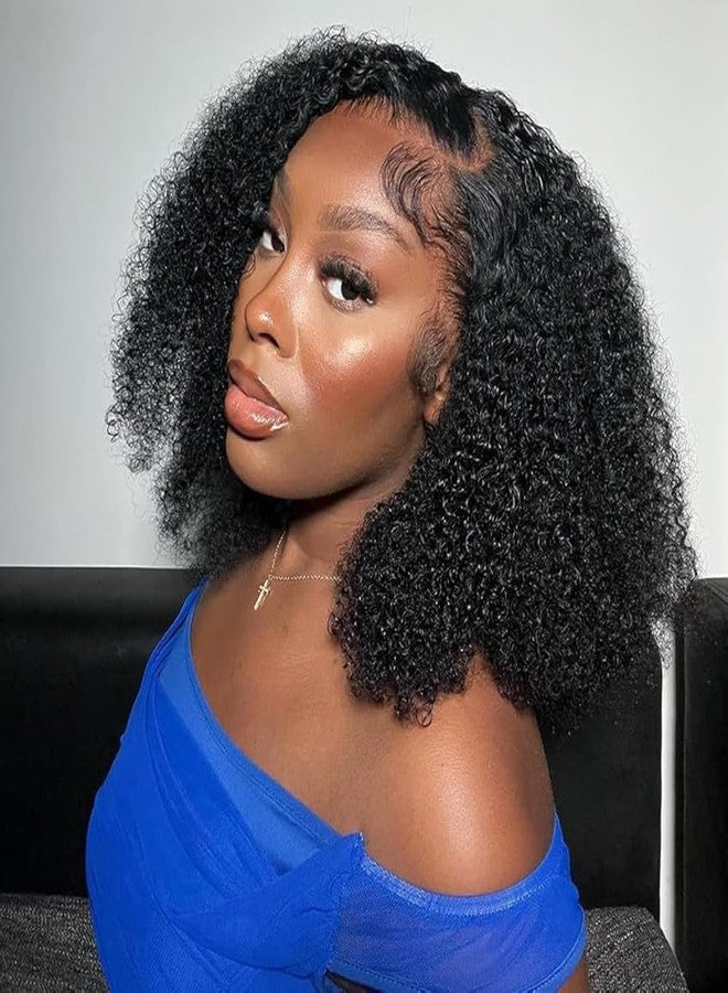 feibin Mongolian Afro Kinky Curly Human Hair Bundles 14 14 14 Inch 4B 4C Curly Hair Weave Virgin Hair Coily Afro Kinkys Bulk Curly Bundle Human Hair Natural Black Color - Image 2