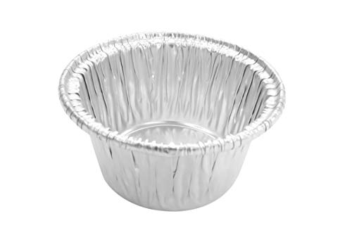 KitchenDance.com KitchenDance Disposable Silver Aluminum Foil Mini Ramekin Cup - 2 Ounces Round Heavy Duty Aluminum Pans for Baking, Storing, Preparing Food - Oven Safe Cups Perfect for Desserts or Flan, #S220 (100) - Image 1