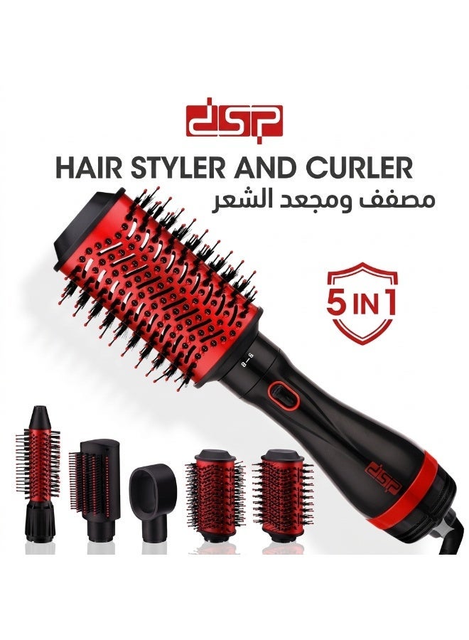 DSP 5-in-1 Hair Styler & Curler Brush – Hot Air Volumizer, Blow Dryer Brush for Straightening, Curling & Salon Styling at Home - Image 1