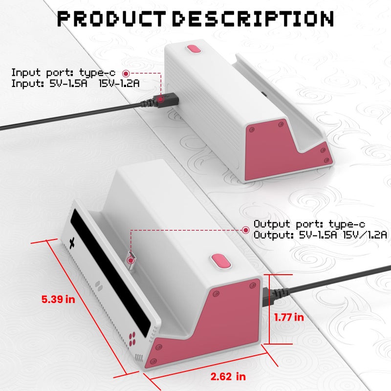 HEIYING Switch Charger Dock for Nintendo Switch 2 / OLED/Lite,Charging Dock Station with Standard USB-C Port for Easy Console Charging - Image 5