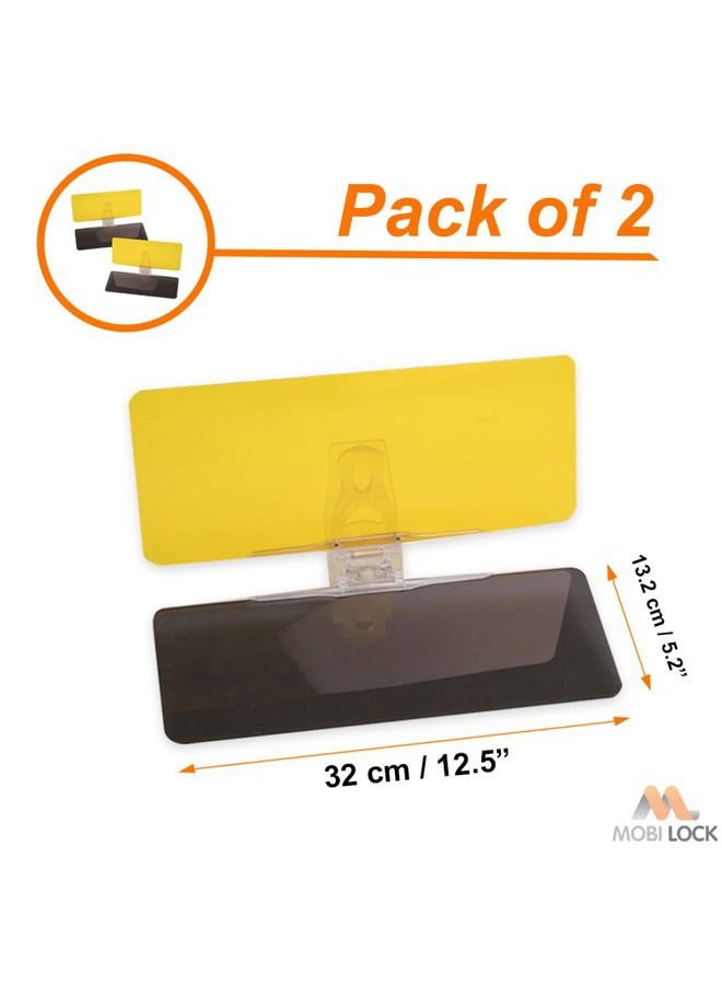 Mobi Lock 2pcs Car Sun Visor Tac Extension 2 in 1 for Day and Night Anti Glare, Anti Dazzle, and UV Protection HD Automobile Windshield Visor - by Mobi Lock - Image 2