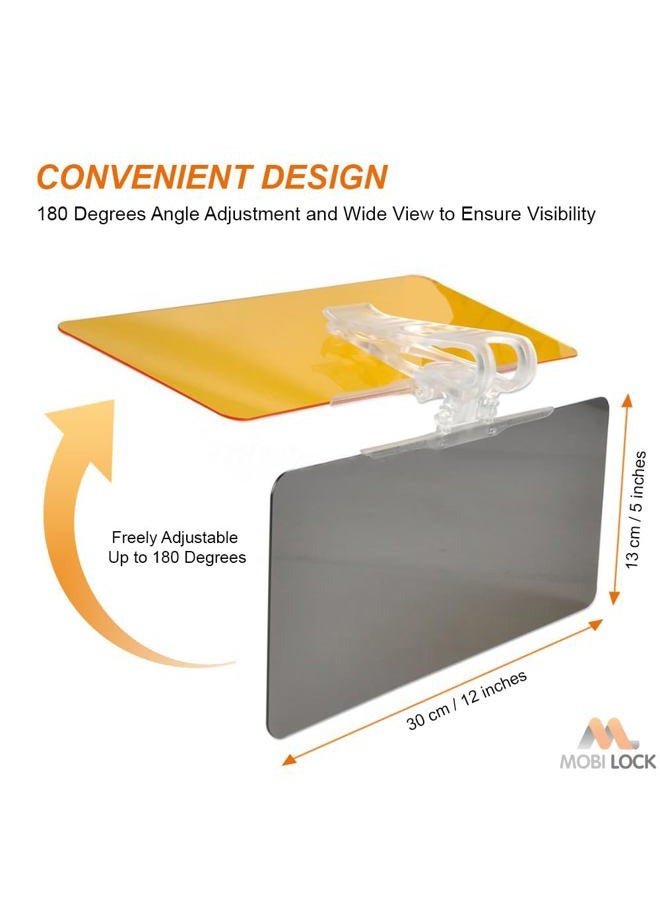 Mobi Lock 2pcs Car Sun Visor Tac Extension 2 in 1 for Day and Night Anti Glare, Anti Dazzle, and UV Protection HD Automobile Windshield Visor - by Mobi Lock - Image 5