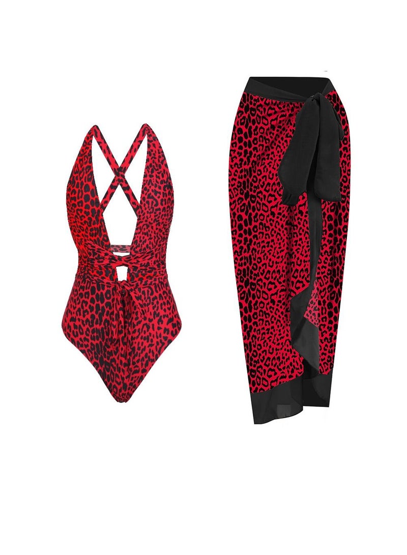 Y&D 2-Piece Women Swimsuit with Skirt Holiday Beach Dress Female Retro Swimwear Vintage Surf Wear Summer - Image 1