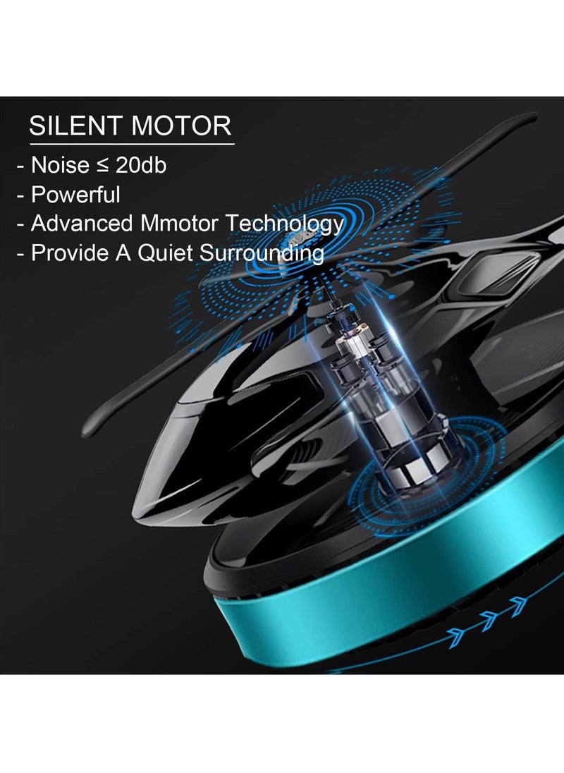 ELTRAZONE Car Air Fresheners - Al Alloy Solar Powered Rotating Incense Helicopter Diffuser - Elegant Aromatherapy Diffuser for Car & Home Décor Accessories - Blue, Solar-Powered, Eco-Friendly Design - Image 3