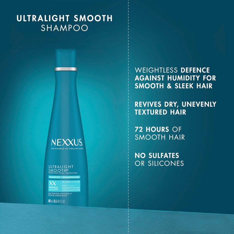 Nexxus Ultralight Smooth Shampoo for Dry and Frizzy Hair Weightless Smooth Hair Treatment to Block Out Frizz 13.5 fl oz - Image 4