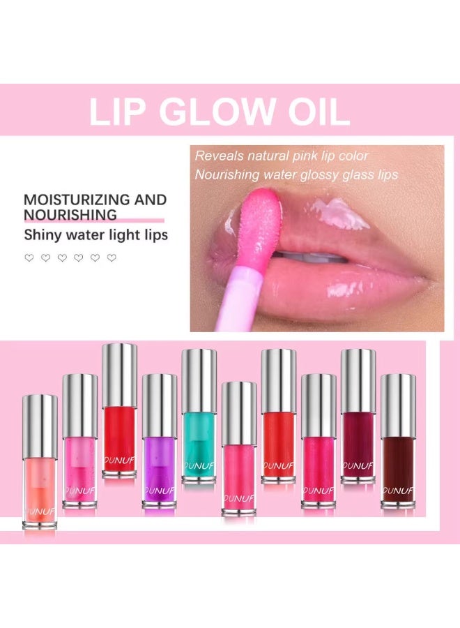 DUNUF Moisturizing Mirror Lip Oil – High-Shine Pearlescent Lip Gloss | Nourishing Lip Glaze with Natural Oils for Smooth, Plump & Hydrated Lips - Image 5