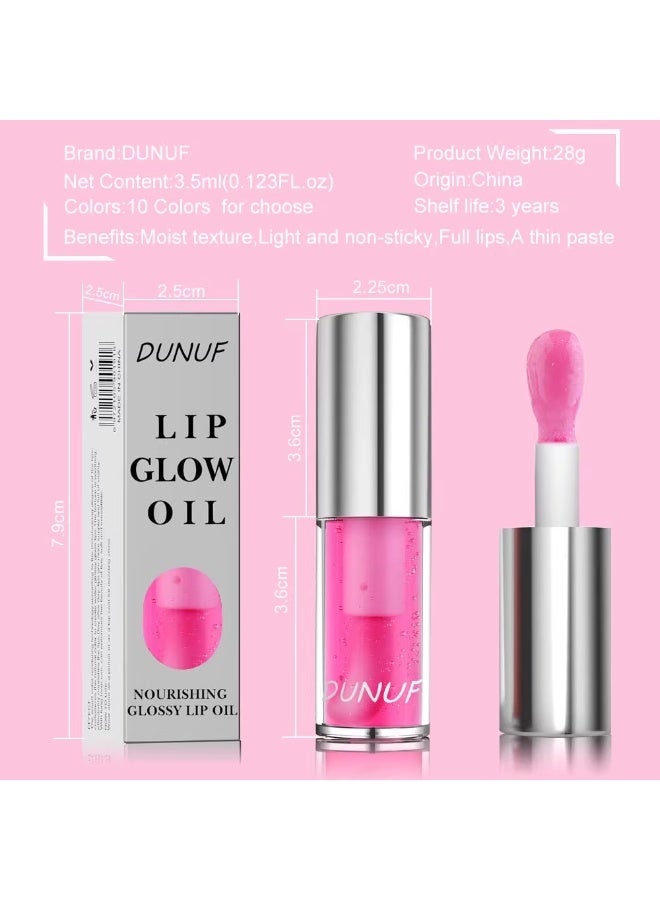 DUNUF Moisturizing Mirror Lip Oil – High-Shine Pearlescent Lip Gloss | Nourishing Lip Glaze with Natural Oils for Smooth, Plump & Hydrated Lips - Image 4