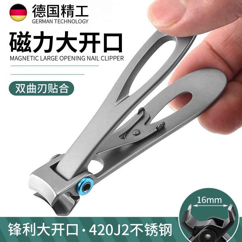 Large Opening Nail Clipper Single Pack Stainless Steel Anti-Splash Nail Clipper Large Thick Nail Clipper Hard Nail - Image 2