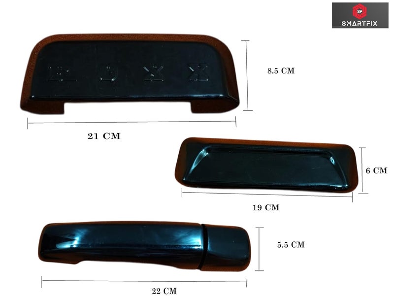 SmartFX SF SMARTFIX Mahindra Thar Roxx 2024 Catch Cover | Door Handle Cover/Protector, Chrome-Finish ABS Material, Black, Set of 6 Pieces with Adhesive Back (Black) - Image 3