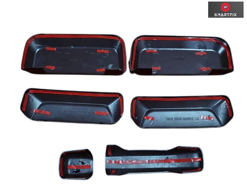 SmartFX SF SMARTFIX Mahindra Thar Roxx 2024 Catch Cover | Door Handle Cover/Protector, Chrome-Finish ABS Material, Black, Set of 6 Pieces with Adhesive Back (Black) - Image 2