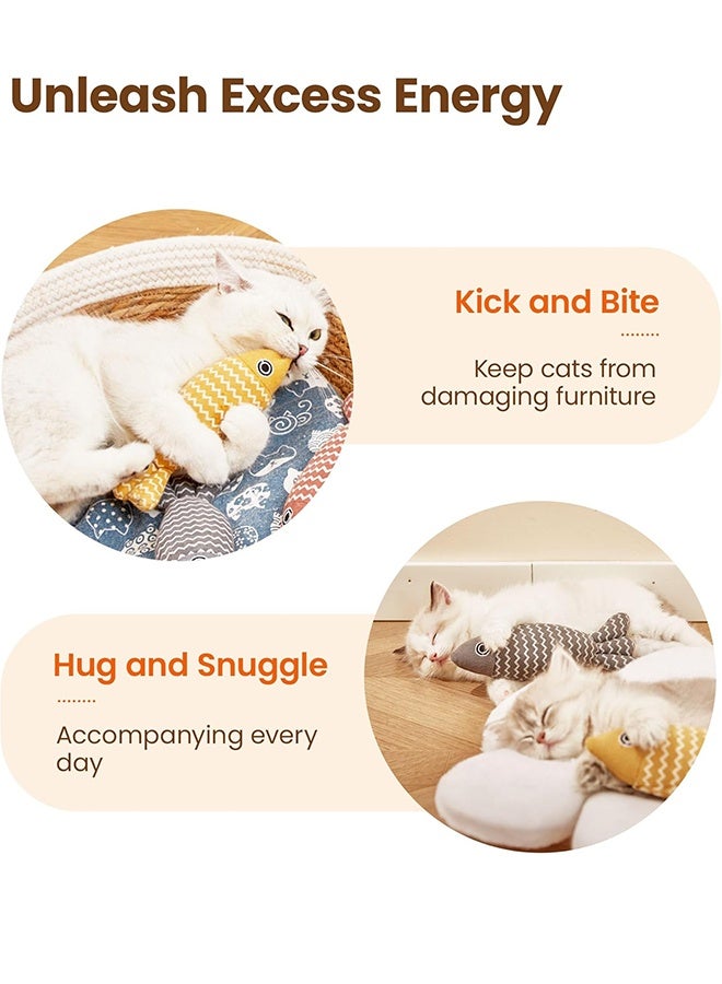 Sweet Life Cat Toys Fish, 3 Pcs Crinkle Sound Catnip Toys Soft Linen, Interactive Kitten Exercise Kicker Toys for Indoor Cats 7.8 Inches for All Breeds - Image 4