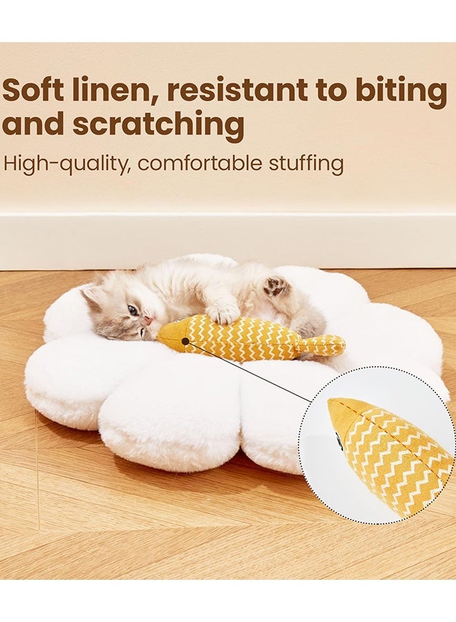 Sweet Life Cat Toys Fish, 3 Pcs Crinkle Sound Catnip Toys Soft Linen, Interactive Kitten Exercise Kicker Toys for Indoor Cats 7.8 Inches for All Breeds - Image 3