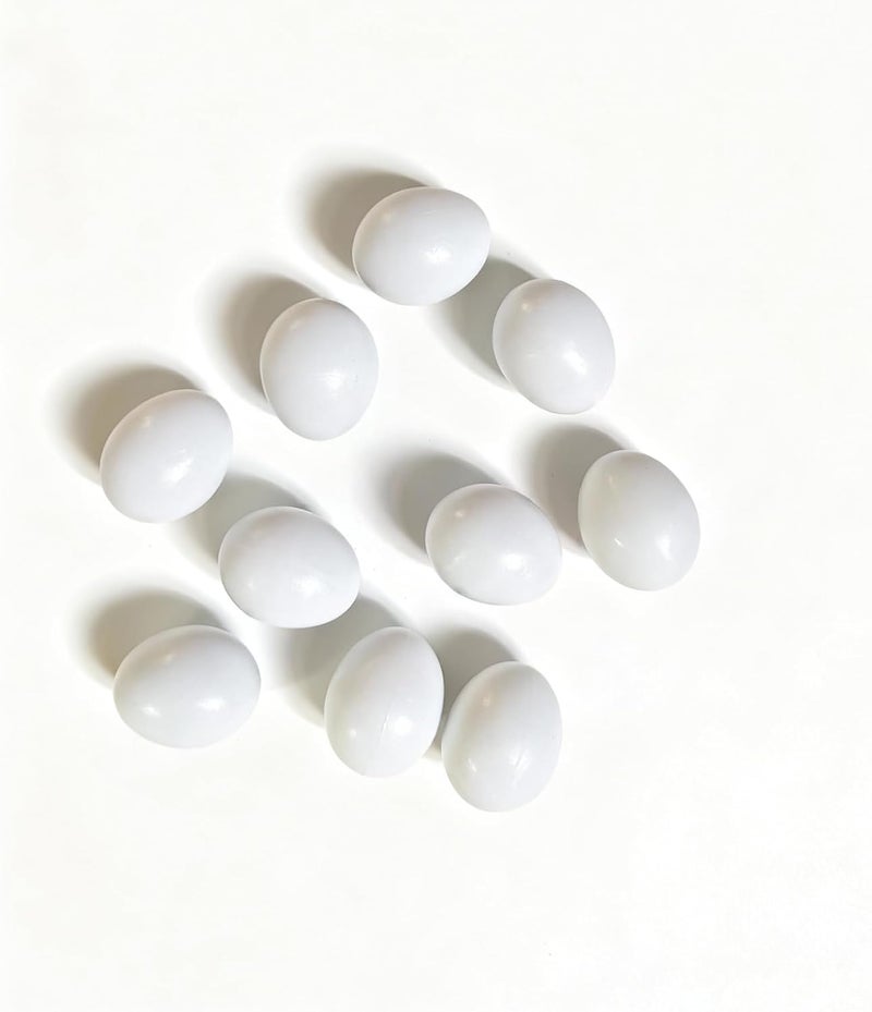 Azatemgo 10 Pack Small Plastic Parrot Eggs - 1.03 Inch Fake Bird Eggs for Training, Nesting Box & Stopping Egg Laying for Lovebirds, Cockatiels, Parakeets, Finches - Image 2