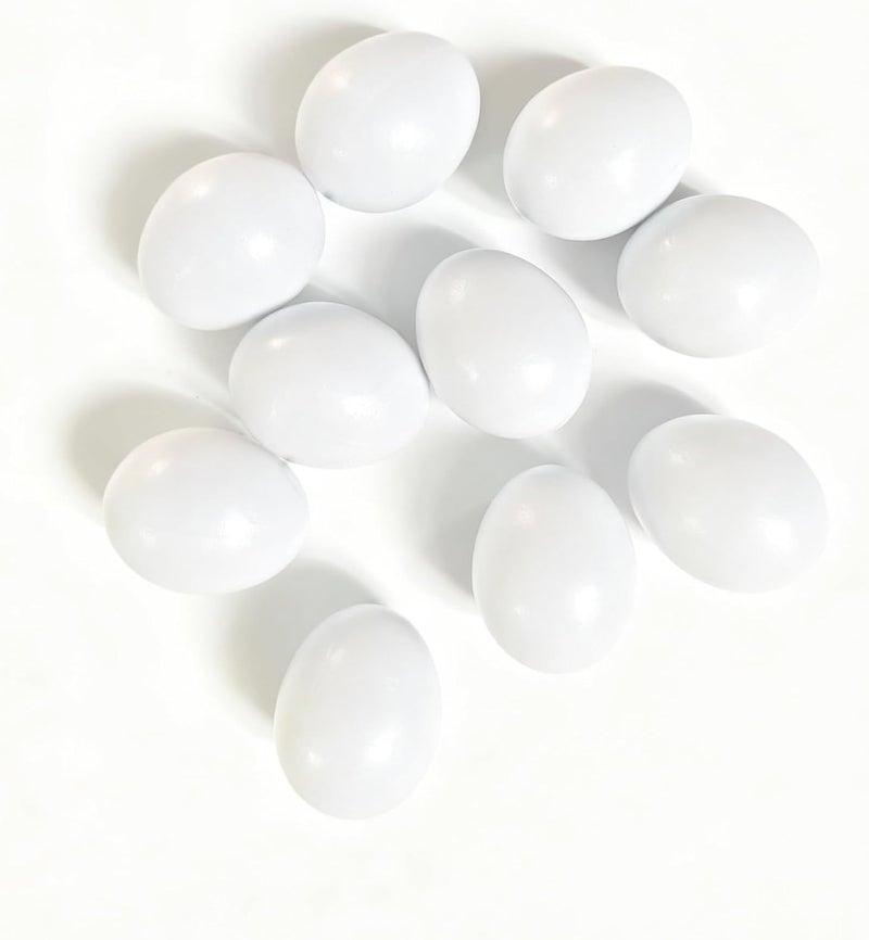 Azatemgo 10 Pack Small Plastic Parrot Eggs - 1.03 Inch Fake Bird Eggs for Training, Nesting Box & Stopping Egg Laying for Lovebirds, Cockatiels, Parakeets, Finches - Image 1