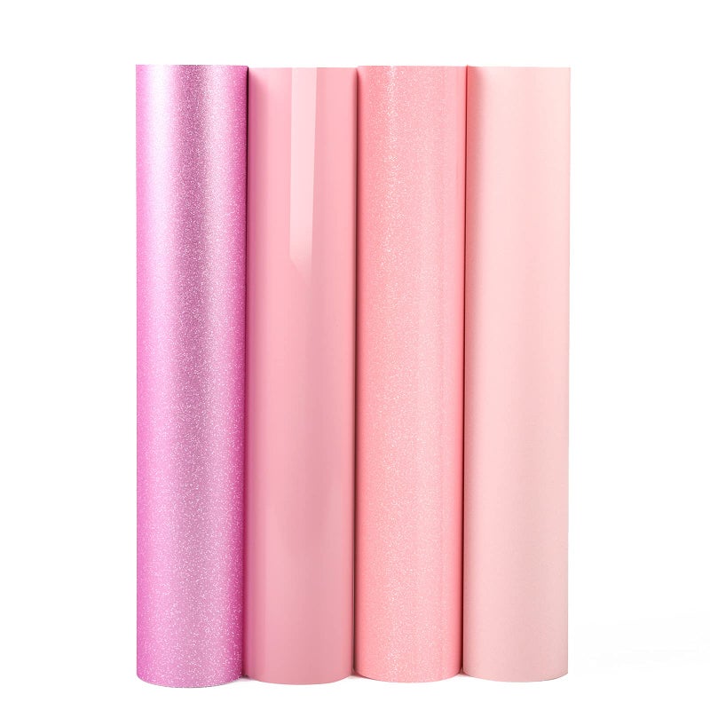 GIRAFVINYL GIRAFVINYL Pink Permanent Adhesive Vinyl 12 x 12 4 Sheets  Pink Vinyl for DIY Crafts  Home Decor
