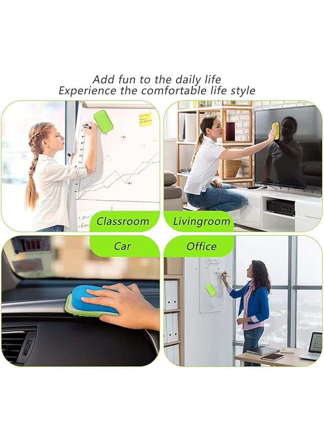 erorex Chalk Eraser 3 Pcs Microfiber Chalk Eraser Washable Chalkboard Eraser Dry Erase Whiteboard Eraser Magnetic Reusable Chalk Eraser For Chalk Markers Classroom Home And Office 3 Pieces - Image 4