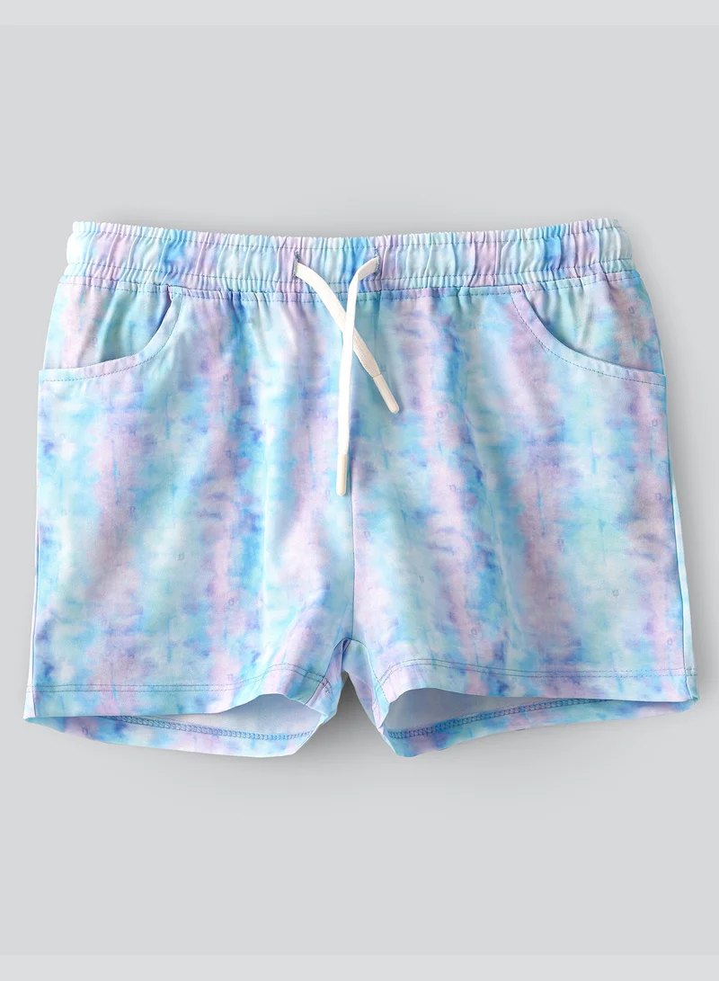 جيلين شورتات محبوكة مصبوغة بالربط مع رباط