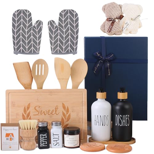 DancyLoad Housewarming Gifts New Home Basket，21-Piece Including Cutting Board, Handwashing Set, and Aromatherapy – Ideal for Housewarming Gift for Couples, New Home Families, and Closing Gifts for Home Buyers - Image 1