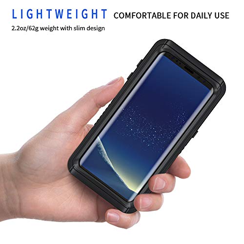 Lanhiem for Samsung Galaxy S8+ Plus Case, IP68 Waterproof Dustproof Case with Built-in Screen Protector, Rugged Full Body Shockproof Protective Phone Cover for Galaxy S8 Plus (Black) - Image 2