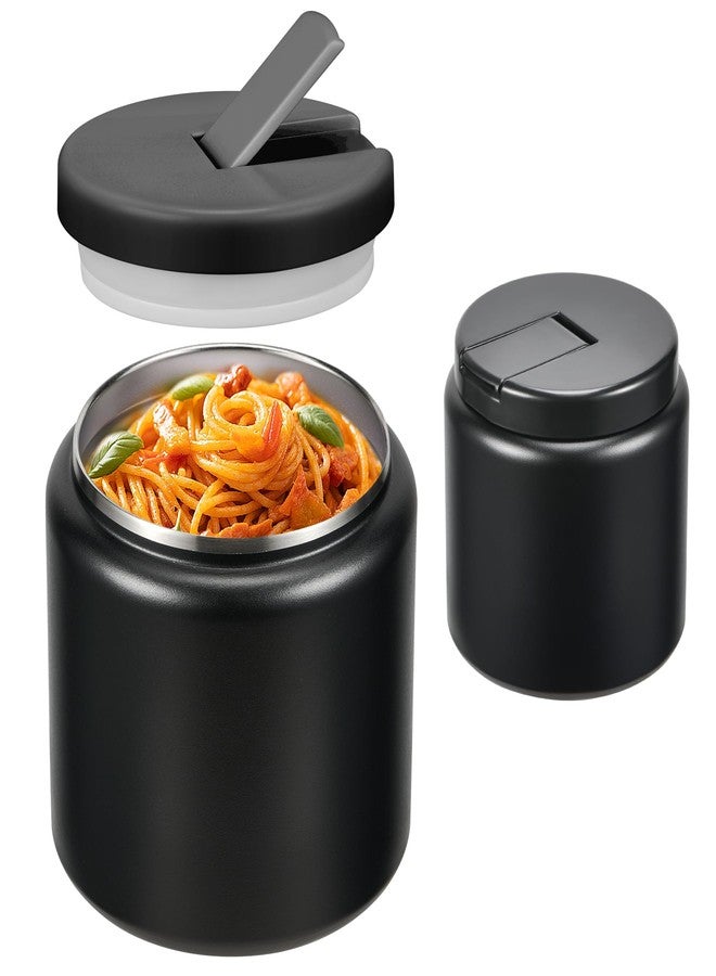 BOSEDSANG 26oz Soup Thermo for Hot Food Kids with Buckle Lid Insulated Vacuum Food Jar Wide Mouth Leakproof Stainless Steel Lunch Container (Black) - Image 1