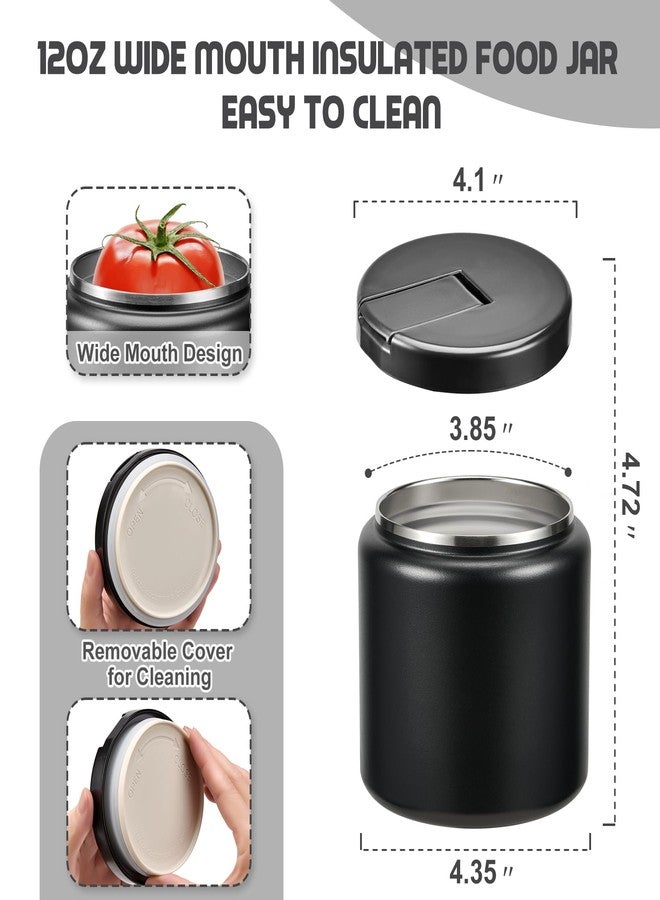 BOSEDSANG 26oz Soup Thermo for Hot Food Kids with Buckle Lid Insulated Vacuum Food Jar Wide Mouth Leakproof Stainless Steel Lunch Container (Black) - Image 4
