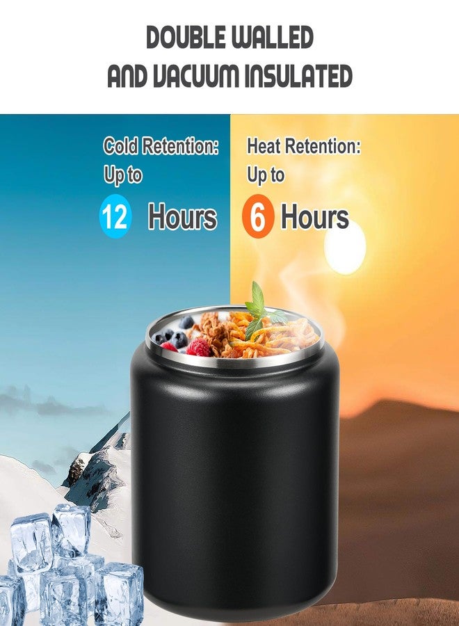 BOSEDSANG 26oz Soup Thermo for Hot Food Kids with Buckle Lid Insulated Vacuum Food Jar Wide Mouth Leakproof Stainless Steel Lunch Container (Black) - Image 3