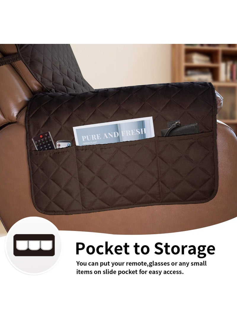 Easy-Going - Easy-Going Oversized Recliner Cover Reversible Couch Cover Sofa Cover for Living Room Water Resistant Furniture Protector with Elastic Straps for Pets Dog (Oversized Recliner, Chocolate/Ivory) - Image 1