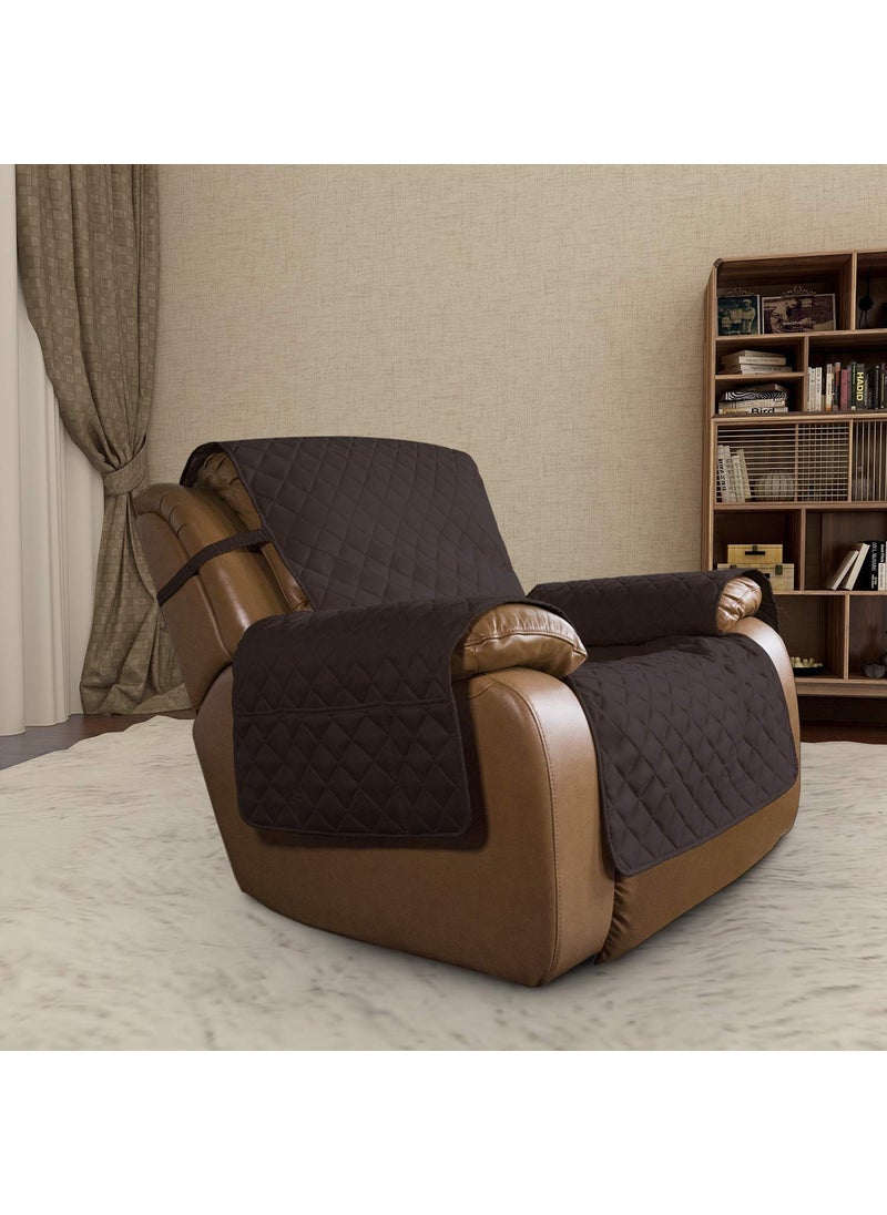 Easy-Going - Easy-Going Oversized Recliner Cover Reversible Couch Cover Sofa Cover for Living Room Water Resistant Furniture Protector with Elastic Straps for Pets Dog (Oversized Recliner, Chocolate/Ivory) - Image 1