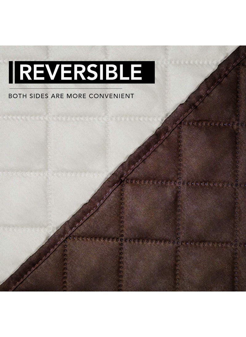 Easy-Going - Easy-Going Oversized Recliner Cover Reversible Couch Cover Sofa Cover for Living Room Water Resistant Furniture Protector with Elastic Straps for Pets Dog (Oversized Recliner, Chocolate/Ivory) - Image 1