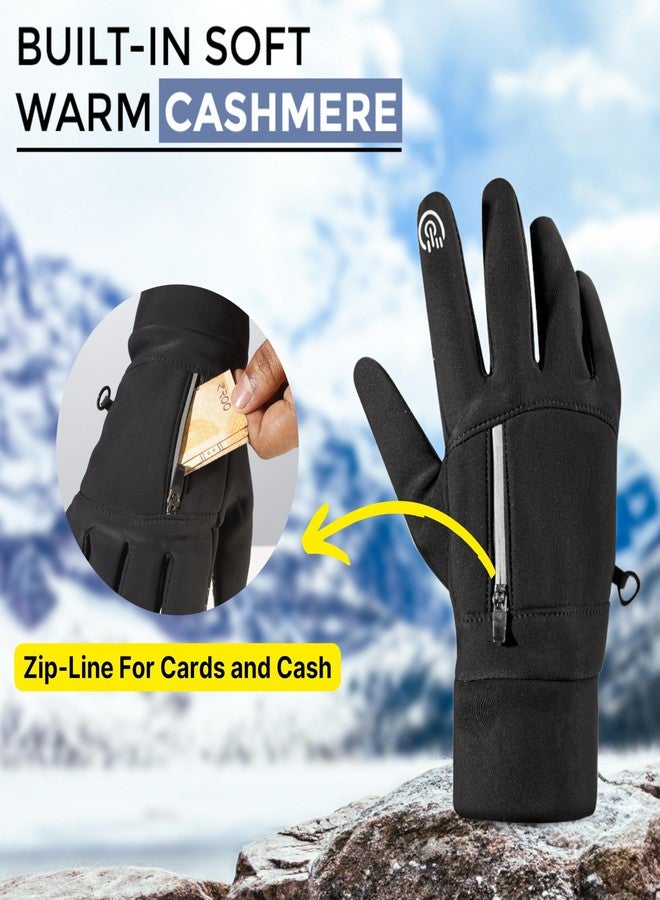 BADOWL ThermaGrip Water-Resistant Winter Gloves with Touchscreen Fingers, Windproof, Anti-Slip Silicone Grip, Insulated Thermal Gloves for Outdoor Activities - Image 2
