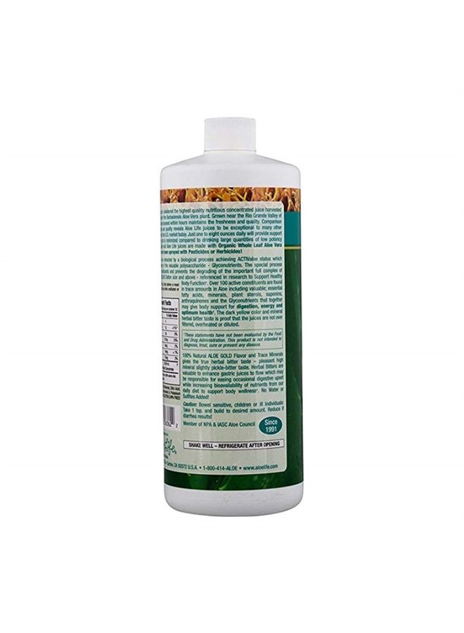 Aloe Life Whole Leaf Aloe Vera Juice Concentrate, Soothing Relief for Indigestion, Antioxidant Catalyst, Supports Energy & Wellness, Organic Aloe Leaves, Gluten-Free (Aloe Gold, 32 oz) | 2-Pack  - Image 3