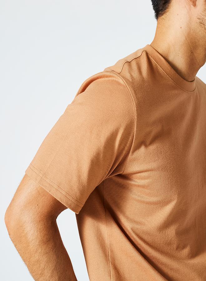DECATHLON Men's Short-Sleeved Crew-Neck Fitness T-Shirt - Caramel - Image 3