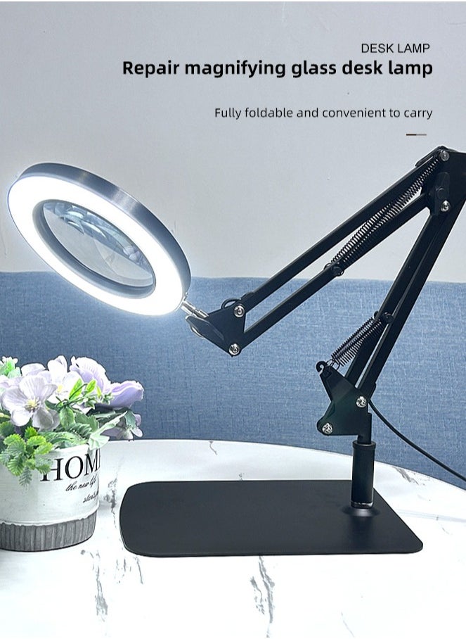 Aideli Upgraded 2-in-1 Magnifier with 72 LED Light & Stand, 10x Real Glass Magnifiers with Stand, 3 Color Modes, 10 Continuously Dimmable Tabletop Magnifiers for Close Up Work, Reading, Repair, Jewelry, Beauty & more.  - Image 3