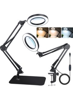Aideli Upgraded 2-in-1 Magnifier with 72 LED Light & Stand, 10x Real Glass Magnifiers with Stand, 3 Color Modes, 10 Continuously Dimmable Tabletop Magnifiers for Close Up Work, Reading, Repair, Jewelry, Beauty & more.  - Image 2
