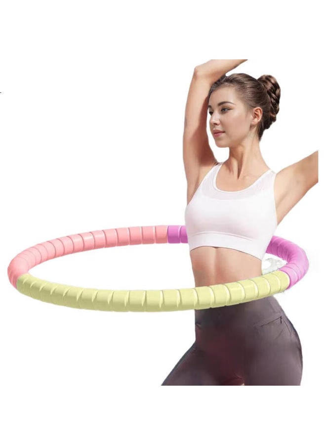 Dweck Removable Adjustable Hula Hoop Waist Exercise For Children And Adults, Shaping Fitness Abdominal Slimming Waist, Pink And White - Image 2