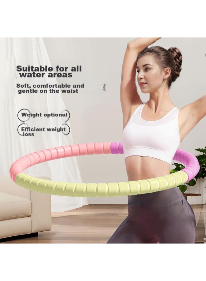 Dweck Duweike Removable Adjustable Hula Hoop Waist Exercise For Children And Adults, Shaping Fitness Abdominal Slimming Waist, Pink And White - Image 2