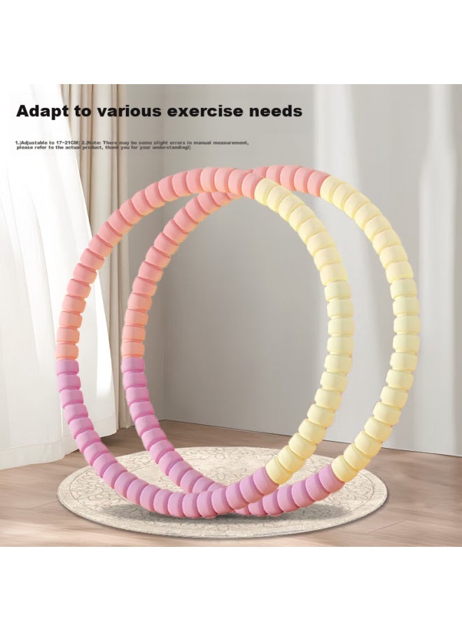 Dweck Duweike Removable Adjustable Hula Hoop Waist Exercise For Children And Adults, Shaping Fitness Abdominal Slimming Waist, Pink And White - Image 3