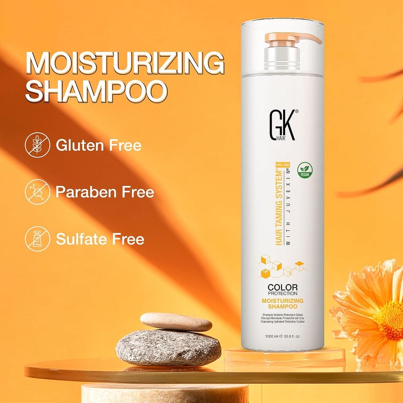 GK HAIR Global Keratin Moisturizing Shampoo (33.8 Fl Oz/1000ml) for Hydrating Color Protection Dry Damage Curly Frizzy Thinning Color Treated Hair Repair Organic Paraben Sulfate Free All Hair Types - Image 4