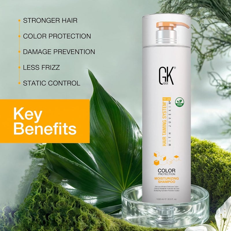 GK HAIR Global Keratin Moisturizing Shampoo (33.8 Fl Oz/1000ml) for Hydrating Color Protection Dry Damage Curly Frizzy Thinning Color Treated Hair Repair Organic Paraben Sulfate Free All Hair Types - Image 3
