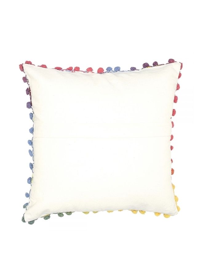 إسكدنيا وسادة مطرزة cotton أبيض/ أصفر/ أرجواني 40x40سم - Image 4